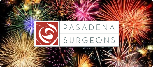 Picture of Pasadena Surgeons Logo in a Fireworks Display