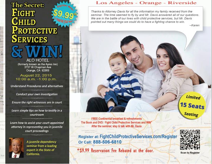 Attorney Gives No Charge Seminars re How To Fight Child Protective Services & WIN