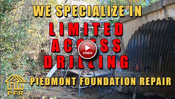 Limited Access Drilling - Piedmont Foundation Repair