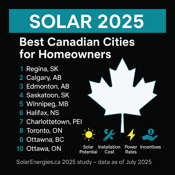 best Canadian cities for solar panels