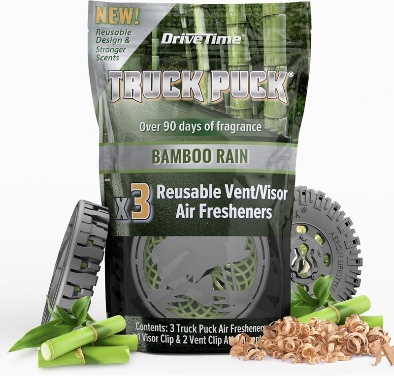DriveTime Announces Expanded Truck Puck Collection with New Bamboo Rain Scent