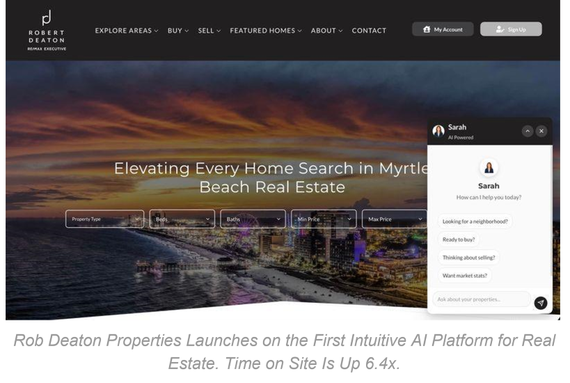 Rob Deaton Properties Launches on the First Intuitive AI Platform for Real Estate, Time on Site Is Up 6.4x Rob Deaton Properties Launches on the First Intuitive AI Platform for Real Estate, Time on Site Is Up 6.4x