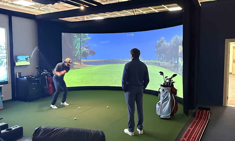 HHI Windows and Doors Showcases New aboutGOLF Simulator at Bluffton Event Space
