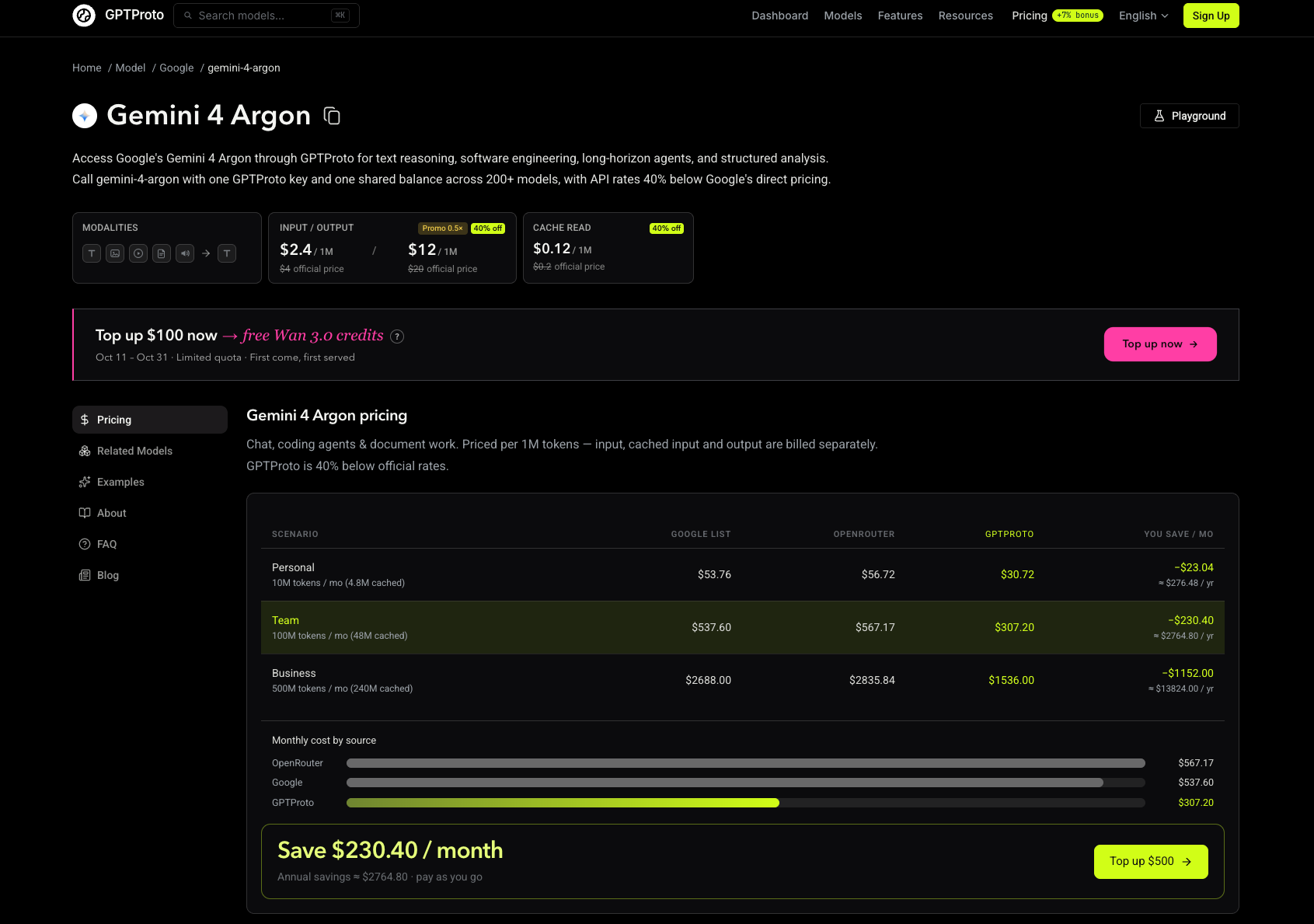 GPTProto Gemini 4 Argon Joins Platform’s API Model Catalog
