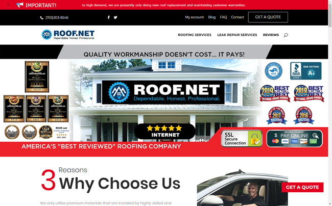 Virginia's Top Rated and Most Reviewed Roofing Contractor Roof.net