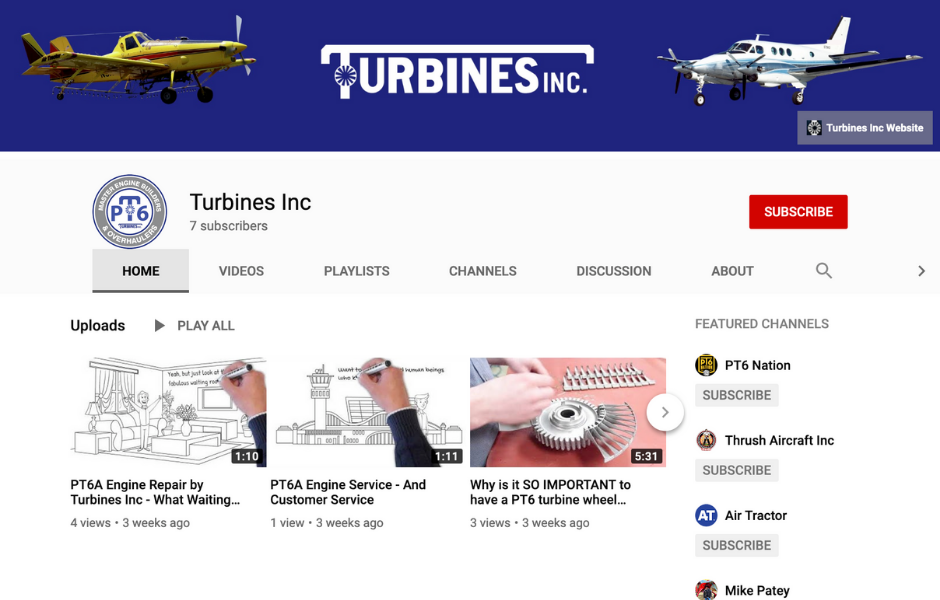 Turbines Inc YouTube Channel