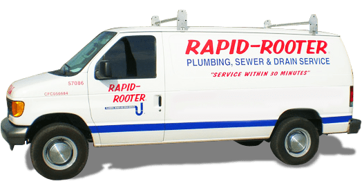 Rapid Rooter Plumbing Work Van