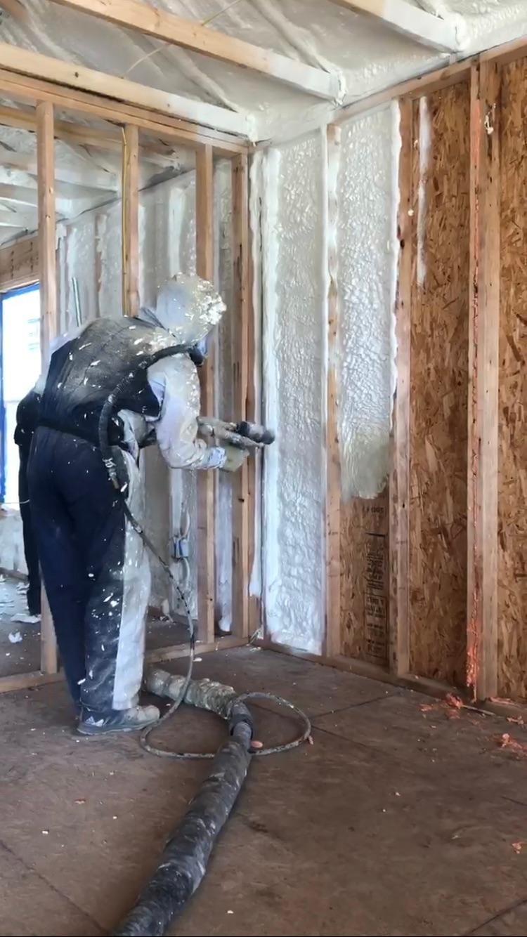 Spray foam insulation